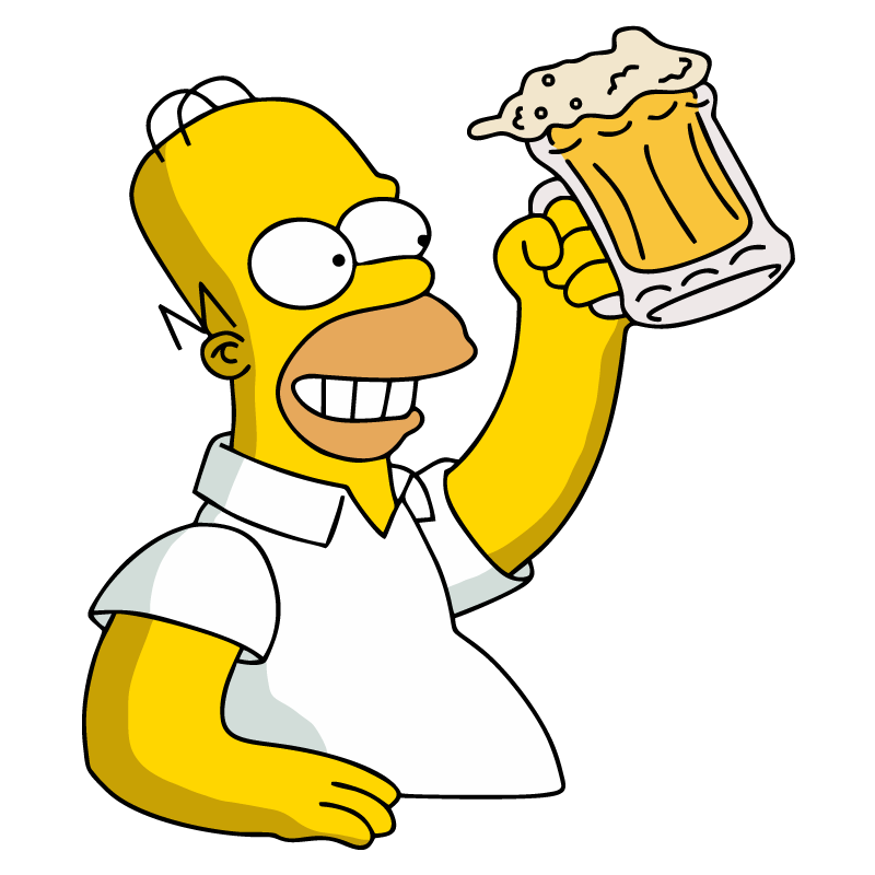 Homer Simpson Holding beer Duff Logo PNG Vector