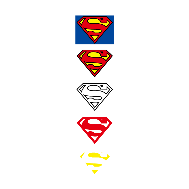3 Colors Superman Logo PNG Vector